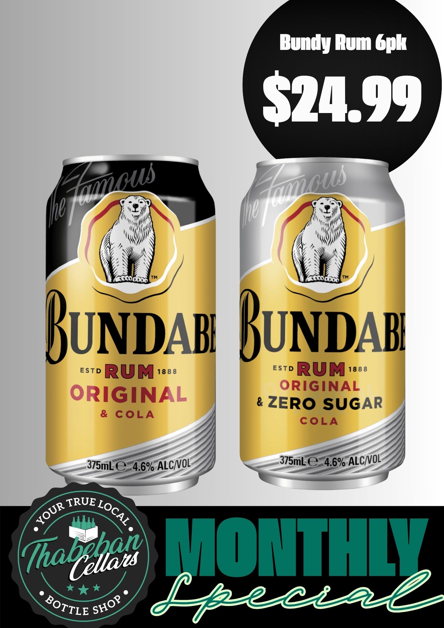 bUNDABERG rUM CANS 6PK